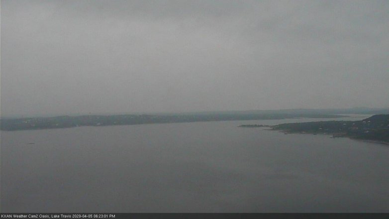 Lake Travis webcam, April 5, 2020 6:25 PM CT