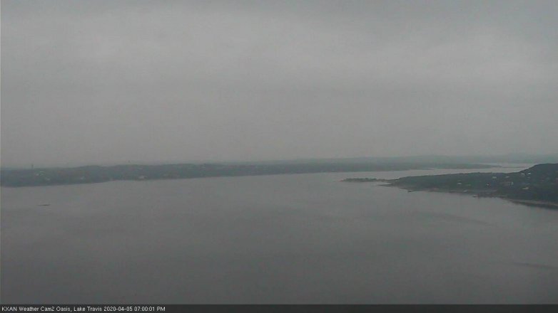 Lake Travis webcam, April 5, 2020 7:00 PM CT