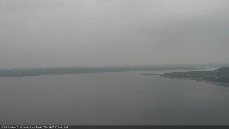 Lake Travis webcam, April 5, 2020 7:25 PM CT