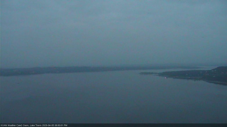 Lake Travis webcam, April 5, 2020 8:00 PM CT