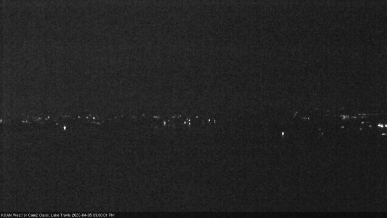 Lake Travis webcam, April 5, 2020 9:00 PM CT