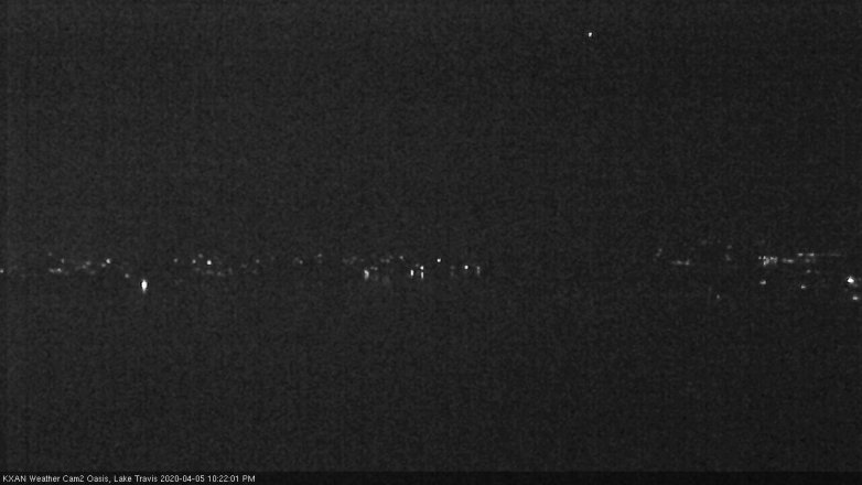 Lake Travis webcam, April 5, 2020 10:25 PM CT