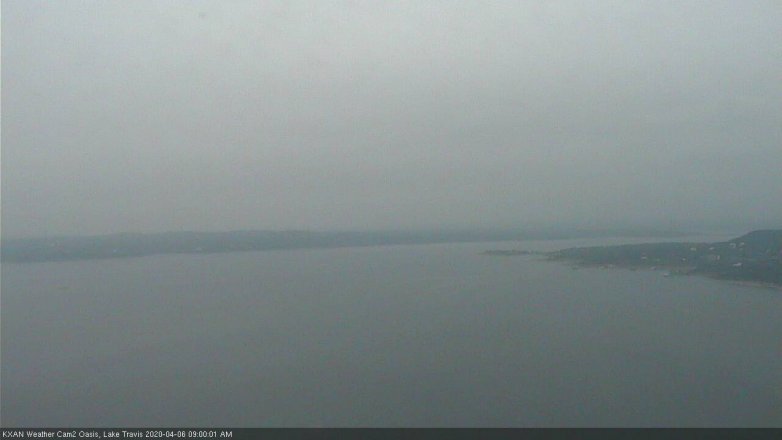 Lake Travis webcam, April 6, 2020 9:00 AM CT