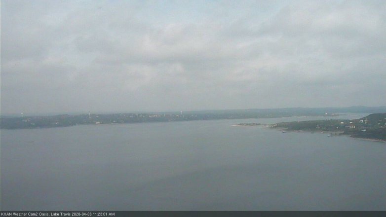 Lake Travis webcam, April 6, 2020 11:25 AM CT