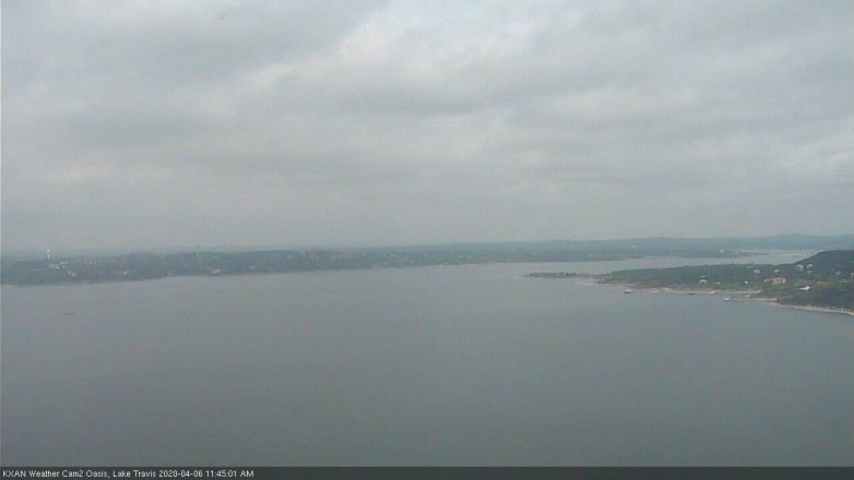 Lake Travis webcam, April 6, 2020 11:45 AM CT