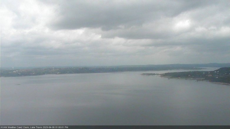 Lake Travis webcam, April 6, 2020 1:00 PM CT