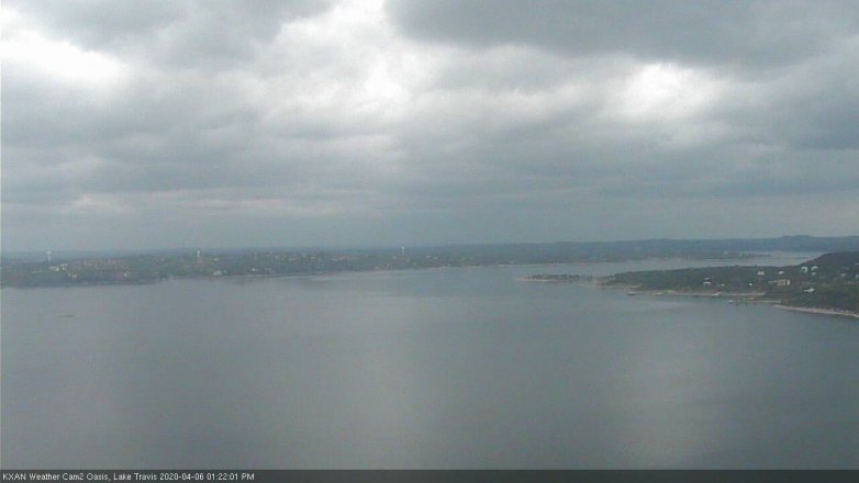 Lake Travis webcam, April 6, 2020 1:25 PM CT