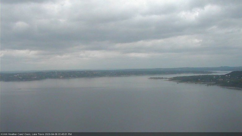 Lake Travis webcam, April 6, 2020 1:45 PM CT