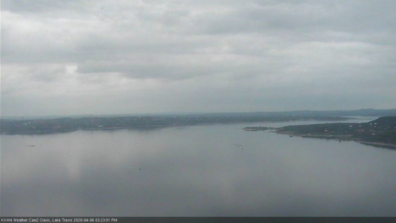 Lake Travis webcam, April 6, 2020 3:25 PM CT