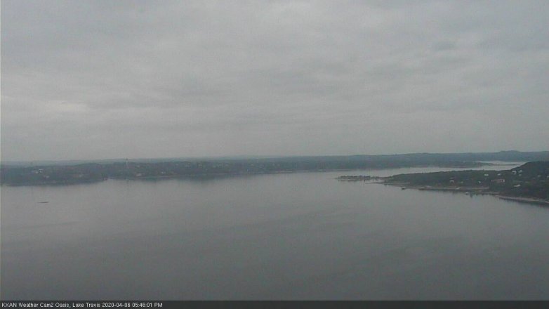 Lake Travis webcam, April 6, 2020 5:45 PM CT