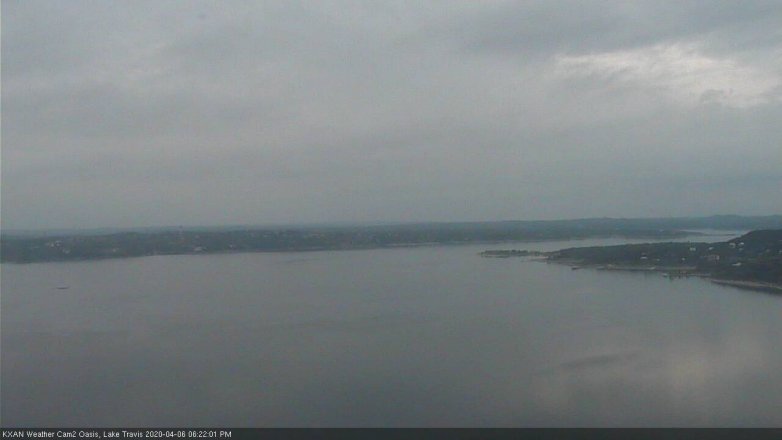 Lake Travis webcam, April 6, 2020 6:25 PM CT