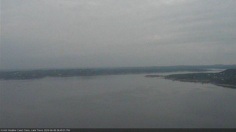 Lake Travis webcam, April 6, 2020 6:45 PM CT