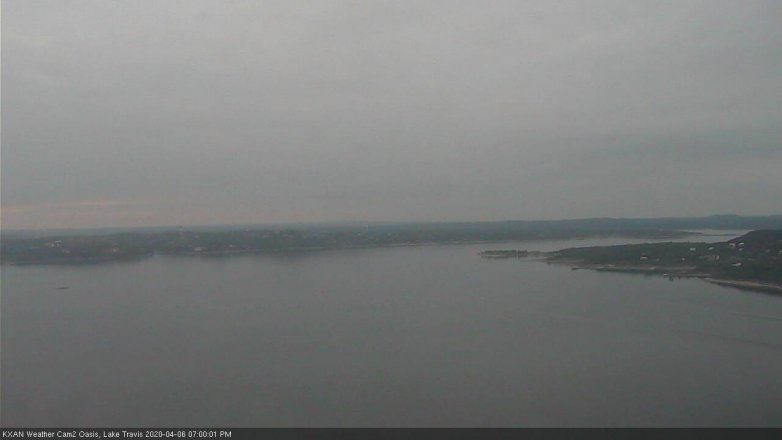 Lake Travis webcam, April 6, 2020 7:00 PM CT
