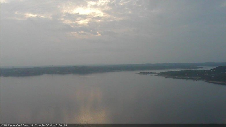 Lake Travis webcam, April 6, 2020 7:25 PM CT