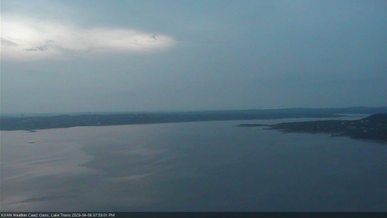 Lake Travis webcam, April 6, 2020 8:00 PM CT