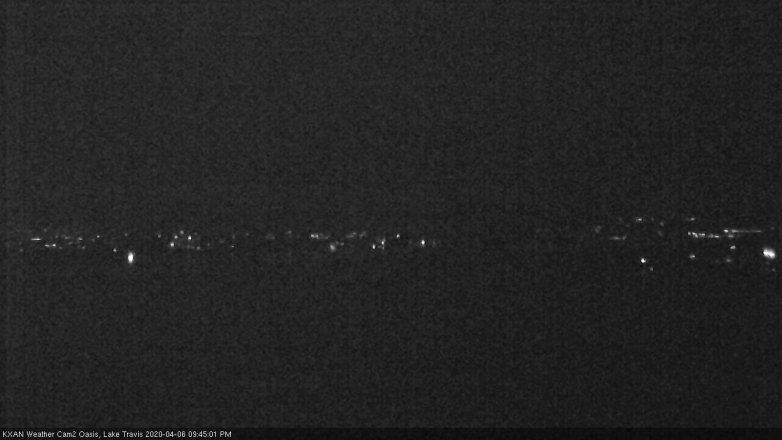 Lake Travis webcam, April 6, 2020 9:45 PM CT