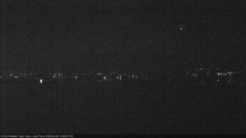 Lake Travis webcam, April 6, 2020 10:45 PM CT