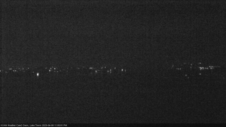 Lake Travis webcam, April 6, 2020 11:00 PM CT