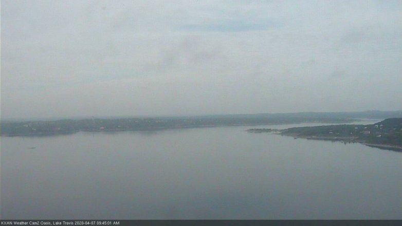Lake Travis webcam, April 7, 2020 9:45 AM CT