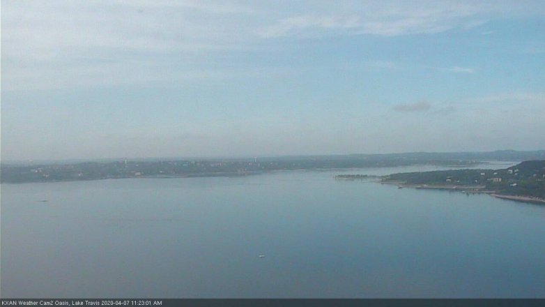 Lake Travis webcam, April 7, 2020 11:25 AM CT
