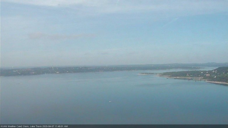 Lake Travis webcam, April 7, 2020 11:45 AM CT
