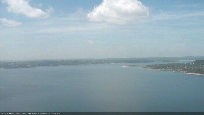 Lake Travis webcam, April 7, 2020 1:25 PM CT