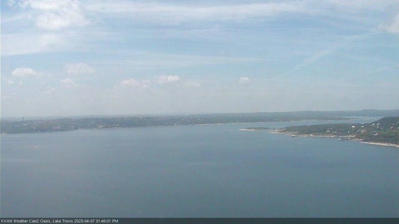 Lake Travis webcam, April 7, 2020 1:45 PM CT