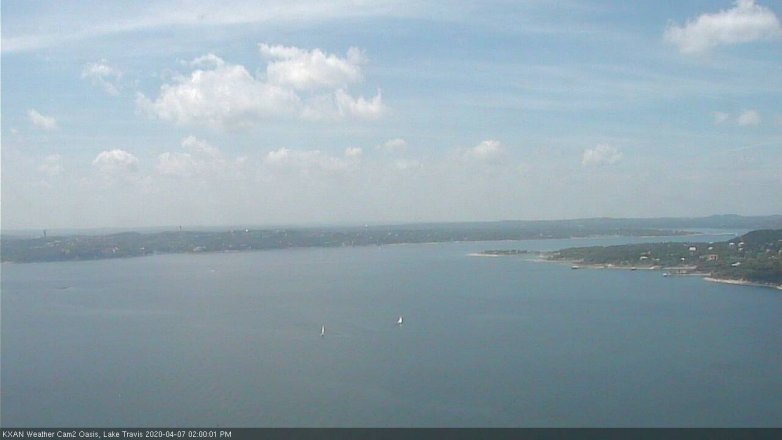 Lake Travis webcam, April 7, 2020 2:00 PM CT