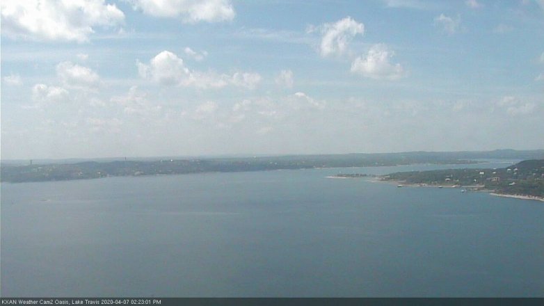 Lake Travis webcam, April 7, 2020 2:25 PM CT
