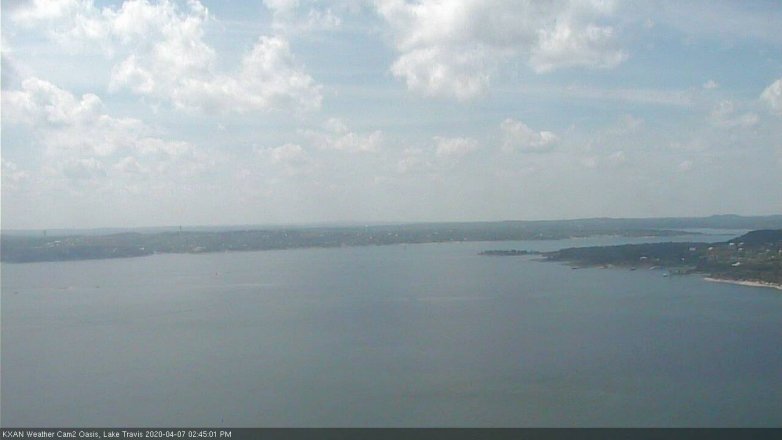 Lake Travis webcam, April 7, 2020 2:45 PM CT