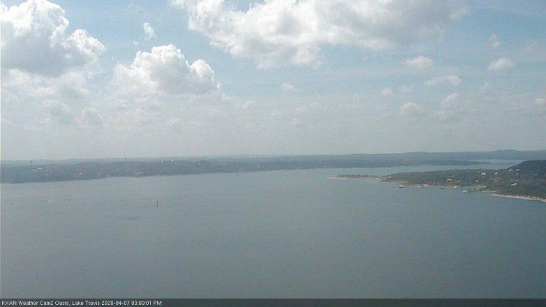 Lake Travis webcam, April 7, 2020 3:00 PM CT