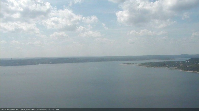 Lake Travis webcam, April 7, 2020 3:25 PM CT