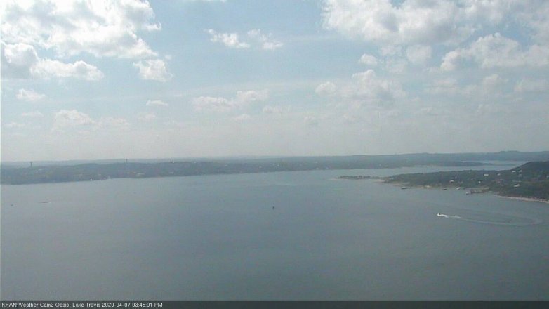 Lake Travis webcam, April 7, 2020 3:45 PM CT