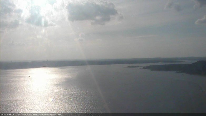 Lake Travis webcam, April 7, 2020 5:45 PM CT