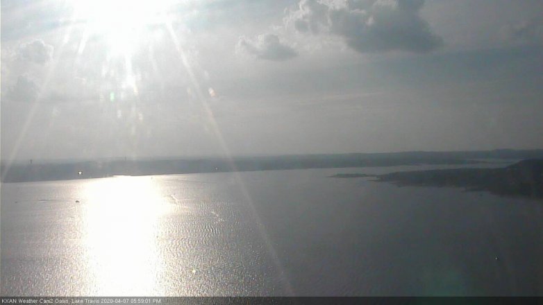 Lake Travis webcam, April 7, 2020 6:00 PM CT
