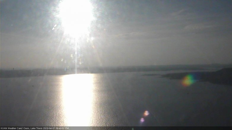Lake Travis webcam, April 7, 2020 6:45 PM CT