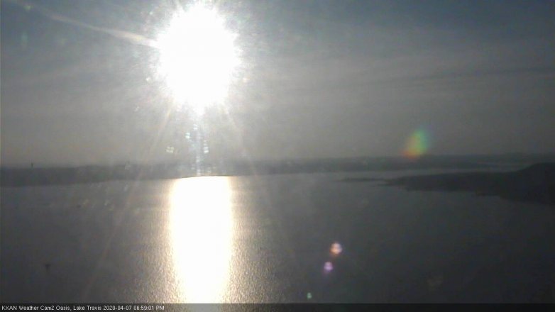 Lake Travis webcam, April 7, 2020 7:00 PM CT