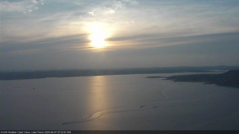 Lake Travis webcam, April 7, 2020 7:25 PM CT