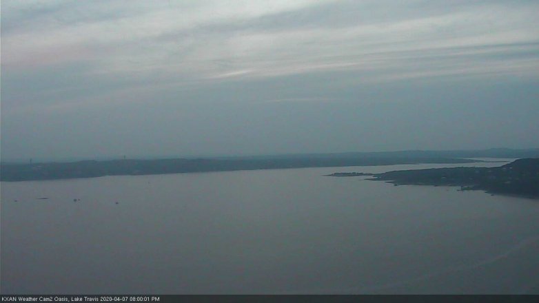 Lake Travis webcam, April 7, 2020 8:00 PM CT