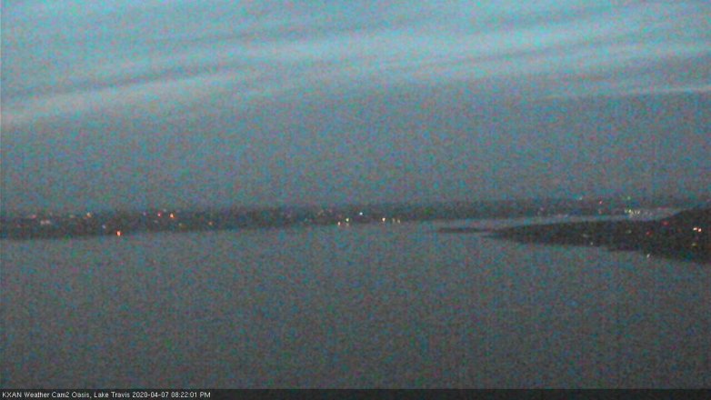 Lake Travis webcam, April 7, 2020 8:25 PM CT