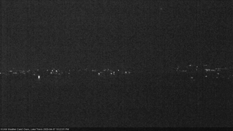 Lake Travis webcam, April 7, 2020 10:25 PM CT