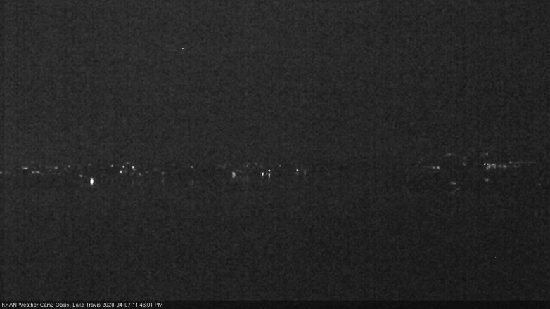 Lake Travis webcam, April 7, 2020 11:45 PM CT