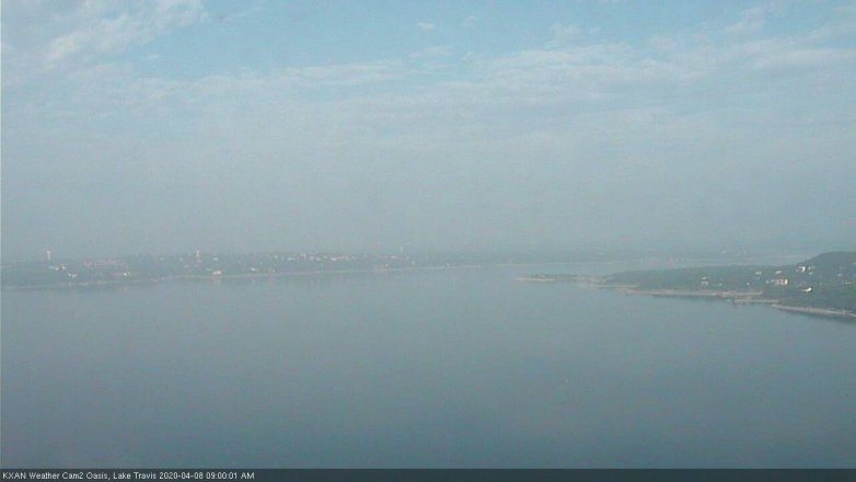 Lake Travis webcam, April 8, 2020 9:00 AM CT