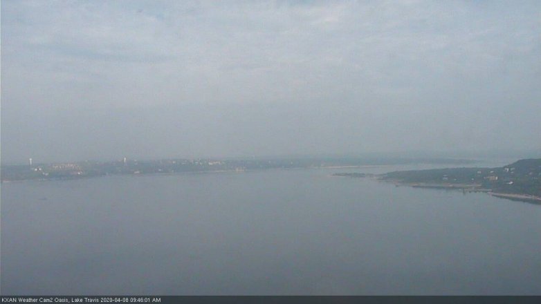 Lake Travis webcam, April 8, 2020 9:45 AM CT