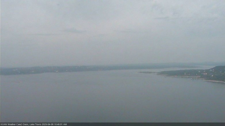 Lake Travis webcam, April 8, 2020 10:45 AM CT