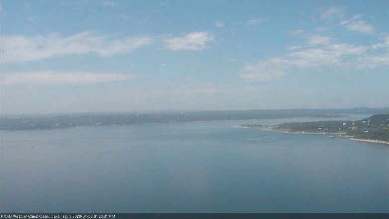 Lake Travis webcam, April 8, 2020 1:25 PM CT