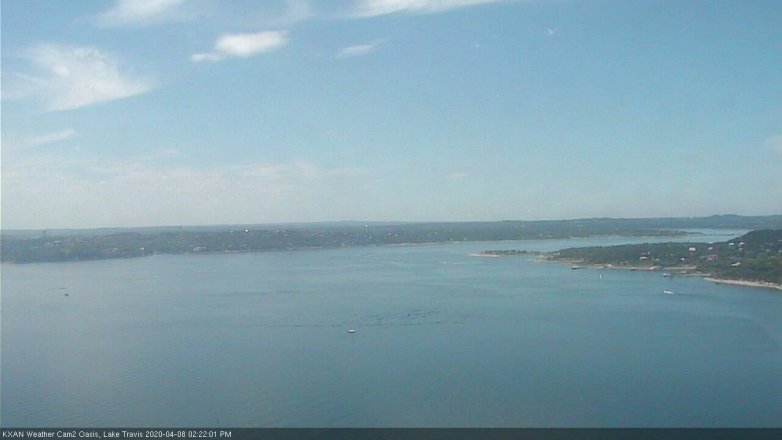 Lake Travis webcam, April 8, 2020 2:25 PM CT