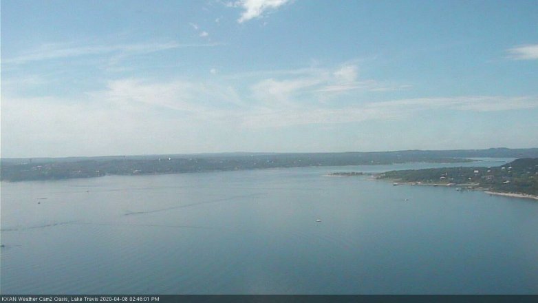 Lake Travis webcam, April 8, 2020 2:45 PM CT