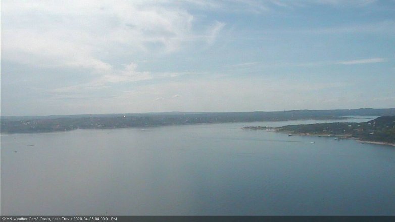 Lake Travis webcam, April 8, 2020 4:00 PM CT