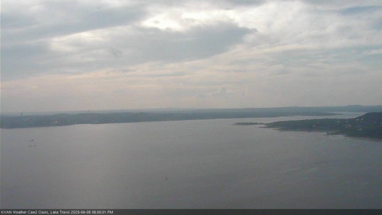 Lake Travis webcam, April 8, 2020 6:00 PM CT